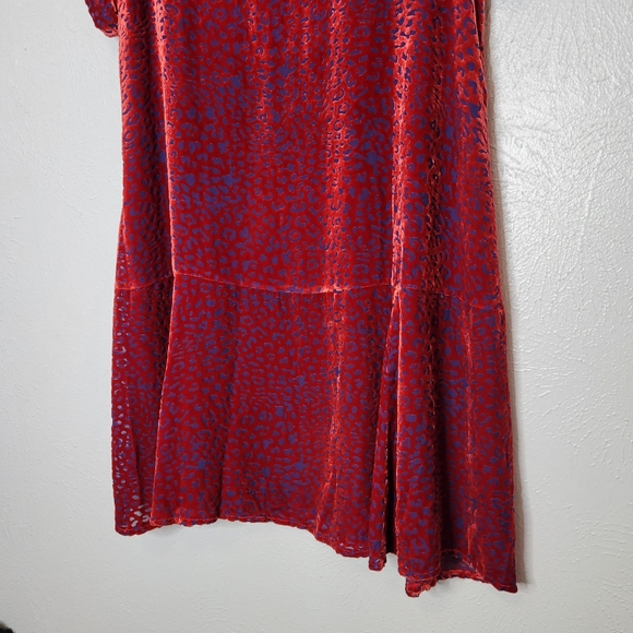 Johnny Was Doris Silk-Blend Mini Dress Deep Red Cheetah Print Women's Size Small - Picture 15 of 15